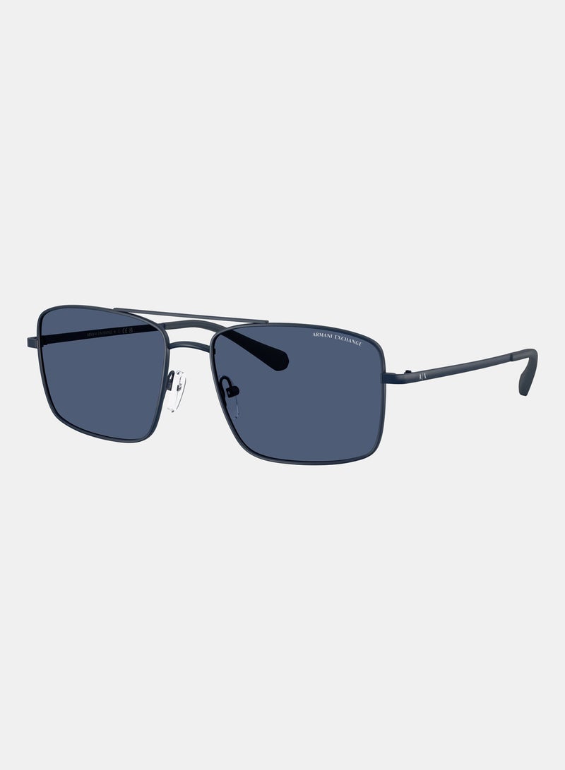 Armani Exchange Full Rim Square Sunglasses 2054S, 57, 6099, 80 - Image 2